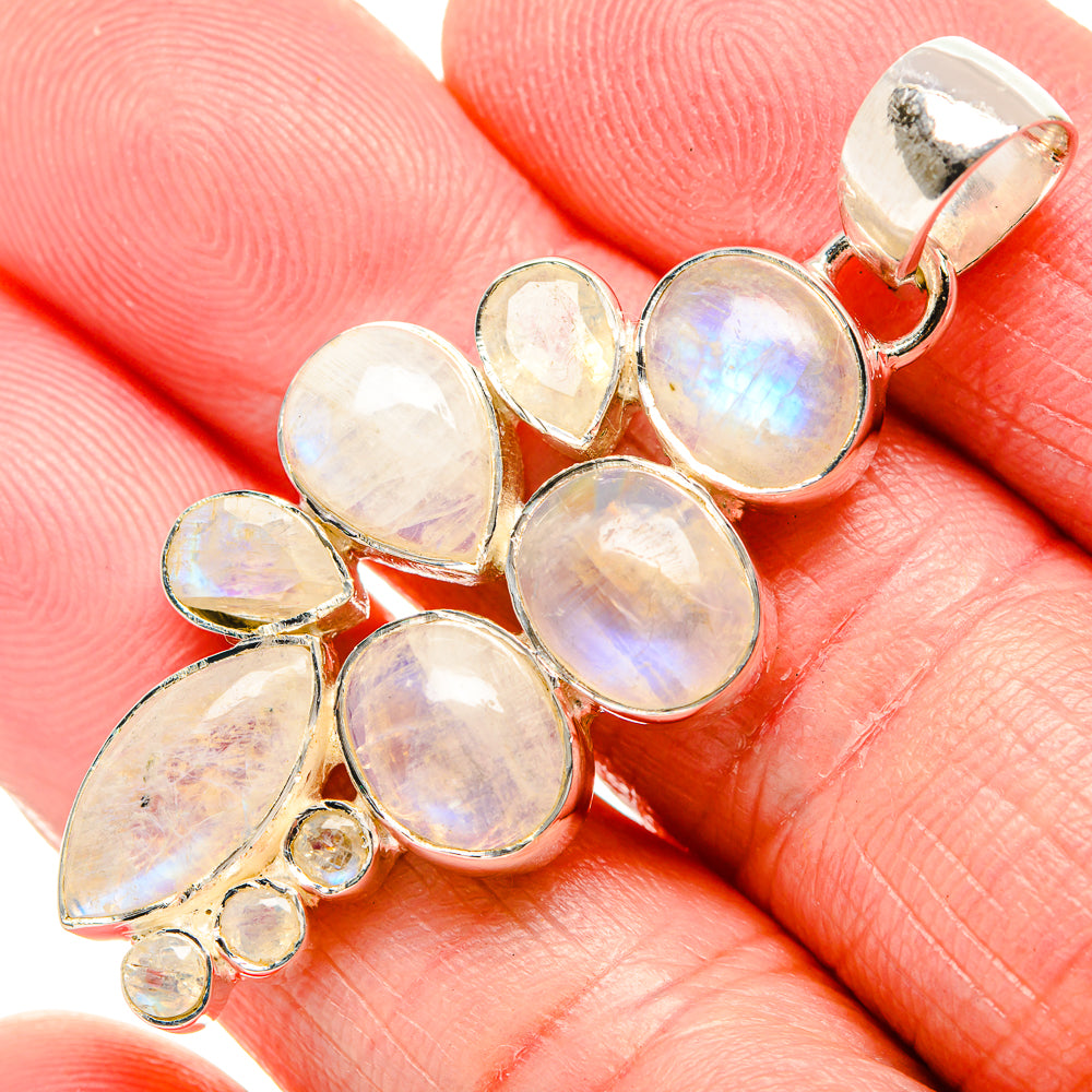 Rainbow Moonstone Pendants handcrafted by Anasilvercos - PD36071