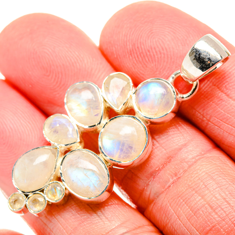 Rainbow Moonstone Pendants handcrafted by Anasilvercos - PD36075