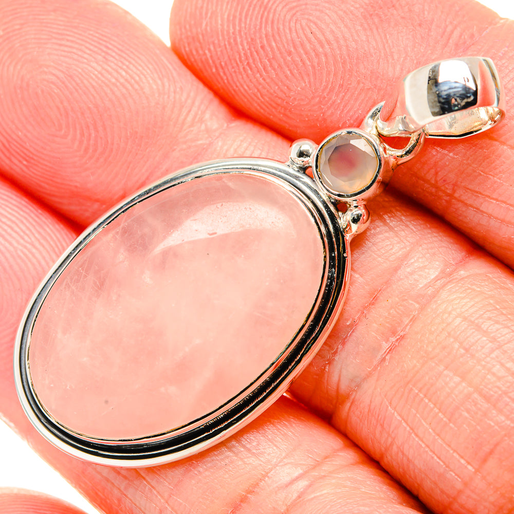 Rose Quartz Pendants handcrafted by Anasilvercos - PD36077