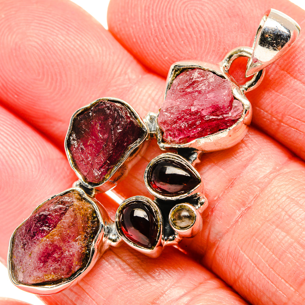 Pink Tourmaline Pendants handcrafted by Anasilvercos - PD36087