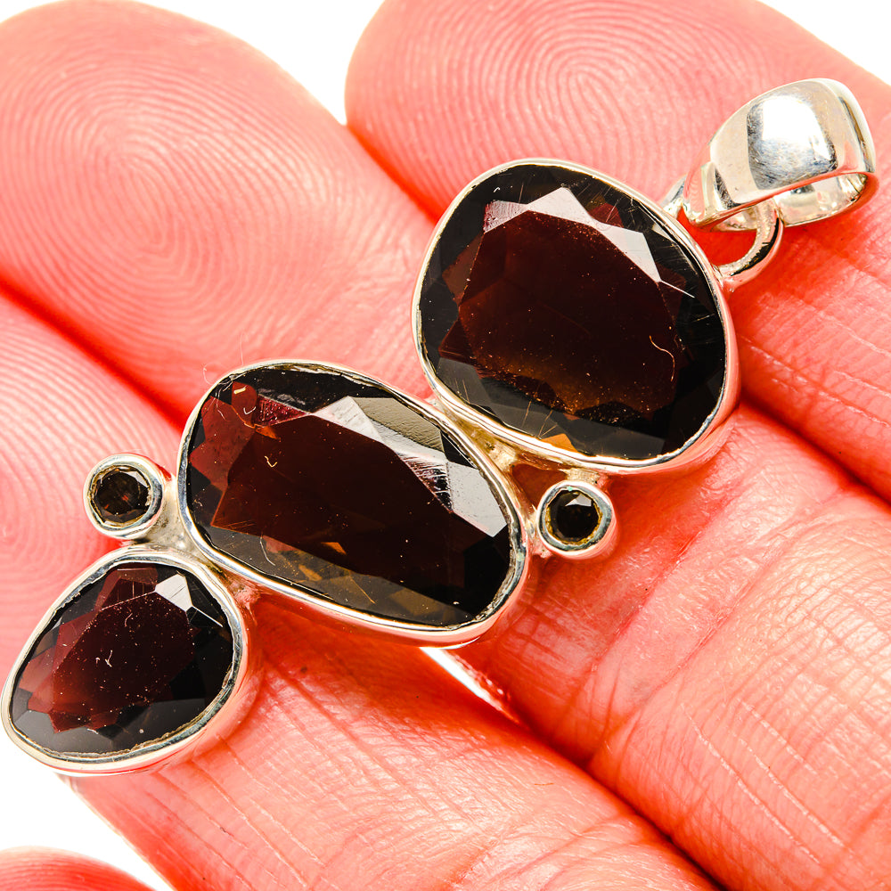 Smoky Quartz Pendants handcrafted by Anasilvercos - PD36092