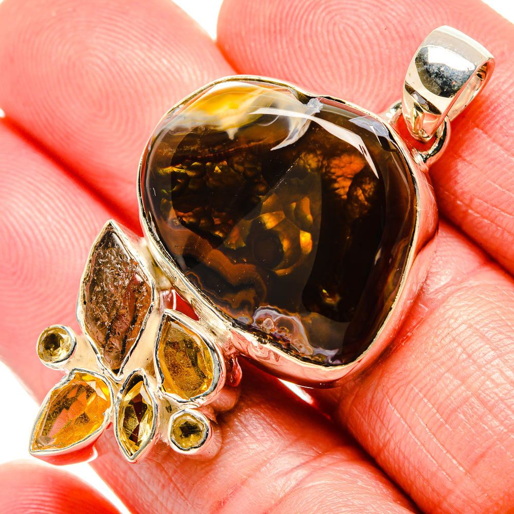 Mexican Fire Agate Pendants handcrafted by Anasilvercos - PD36101