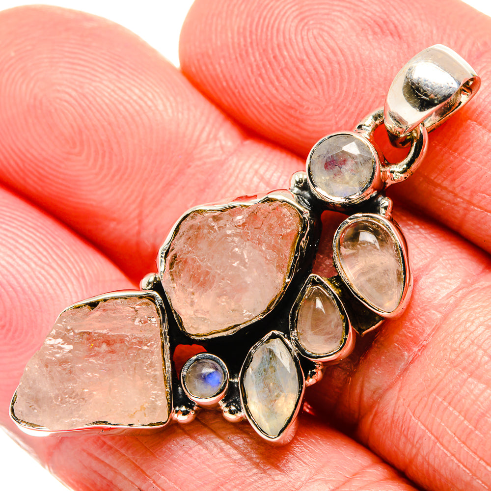 Rose Quartz Pendants handcrafted by Anasilvercos - PD36115