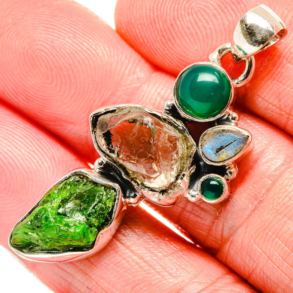 Chrome Diopside Pendants handcrafted by Anasilvercos - PD36128