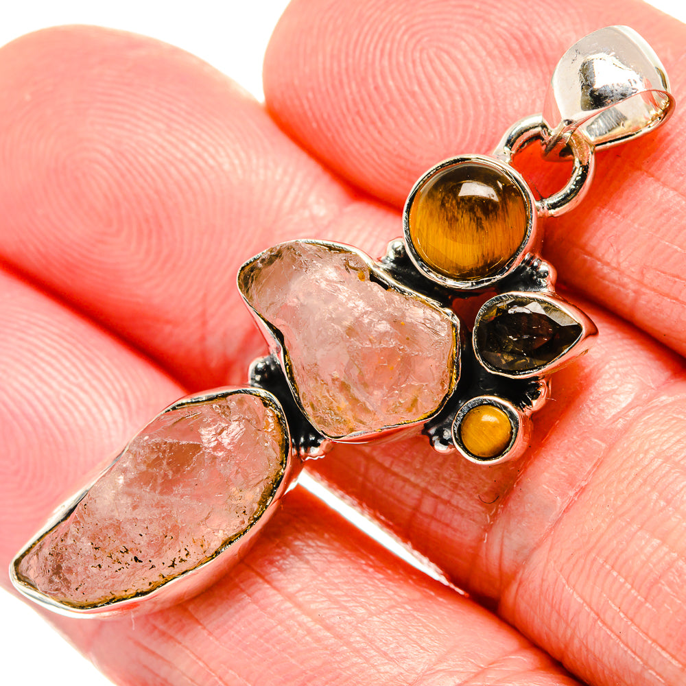Rose Quartz Pendants handcrafted by Anasilvercos - PD36131