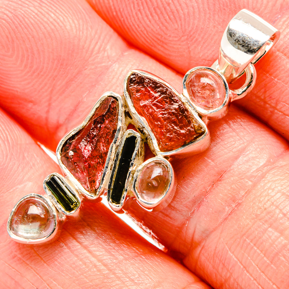 Pink Tourmaline Pendants handcrafted by Anasilvercos - PD36134