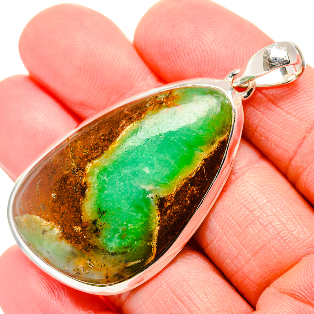Chrysoprase Pendants handcrafted by Anasilvercos - PD36141