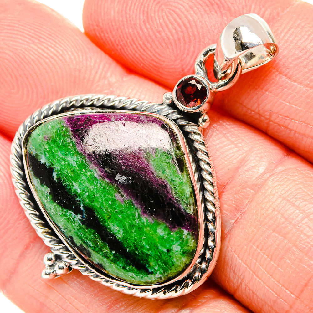 Ruby Zoisite Pendants handcrafted by Anasilvercos - PD36170