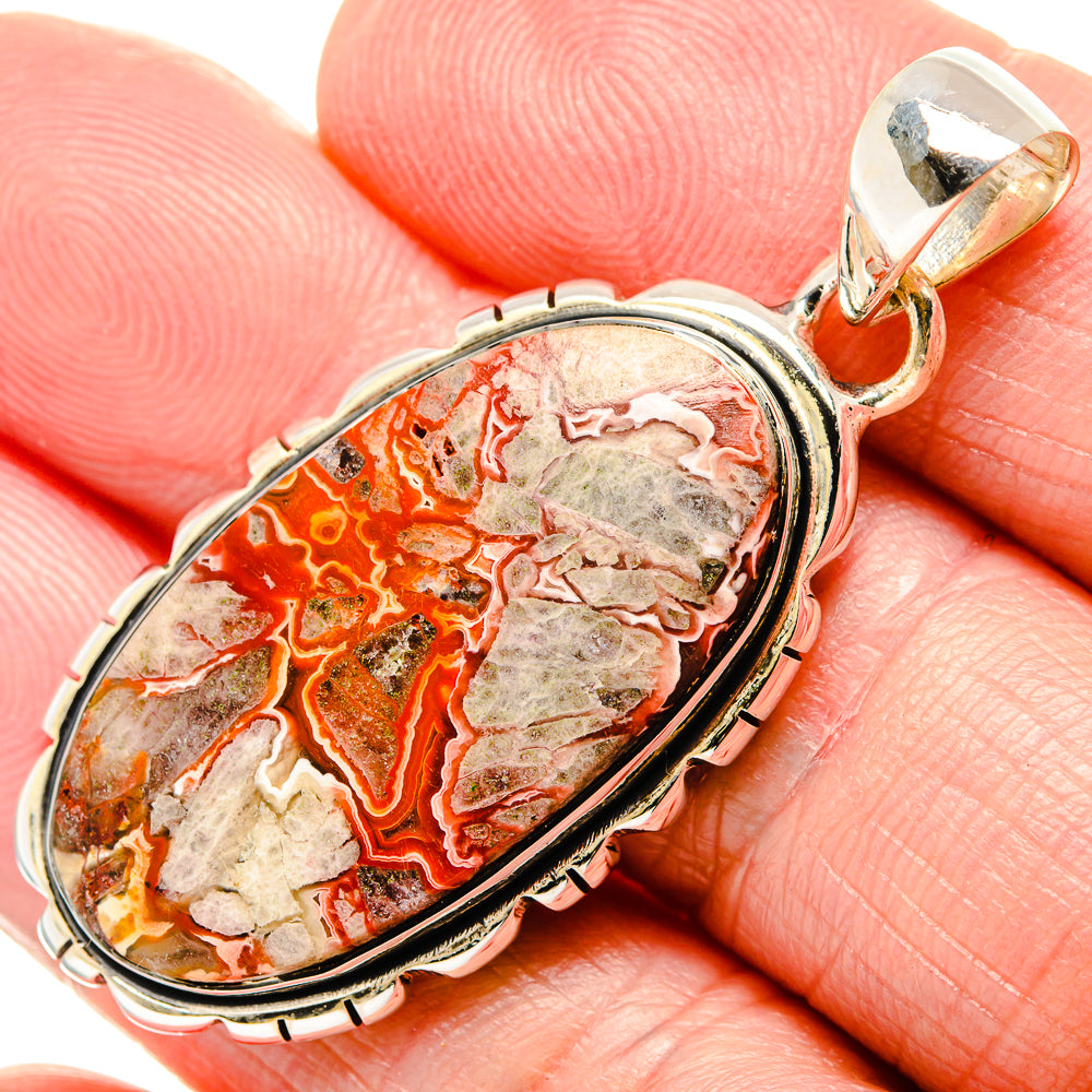 Crazy Lace Agate Pendants handcrafted by Anasilvercos - PD36174