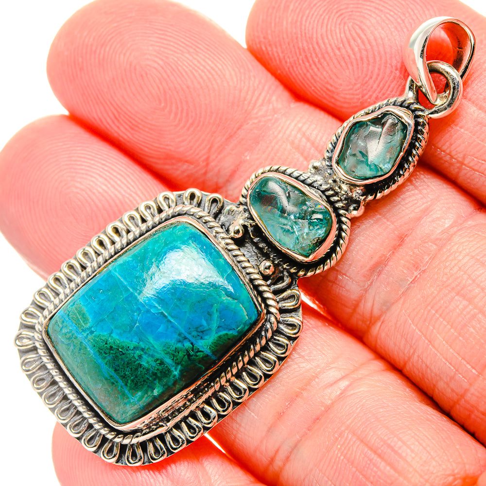 Chrysocolla Pendants handcrafted by Anasilvercos - PD36176