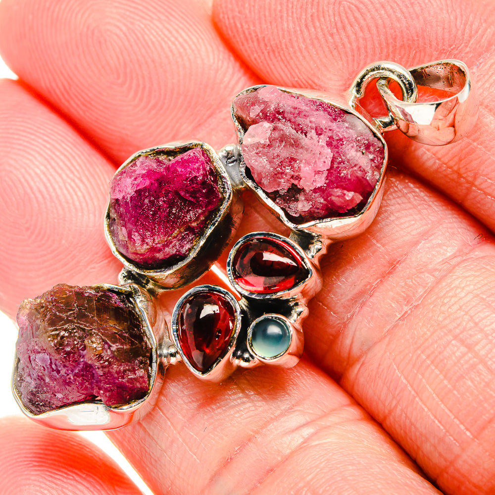 Pink Tourmaline Pendants handcrafted by Anasilvercos - PD36181
