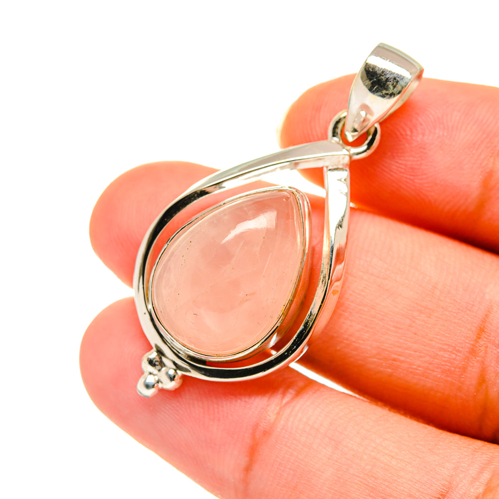 Rose Quartz Pendants handcrafted by Anasilvercos - PD3619