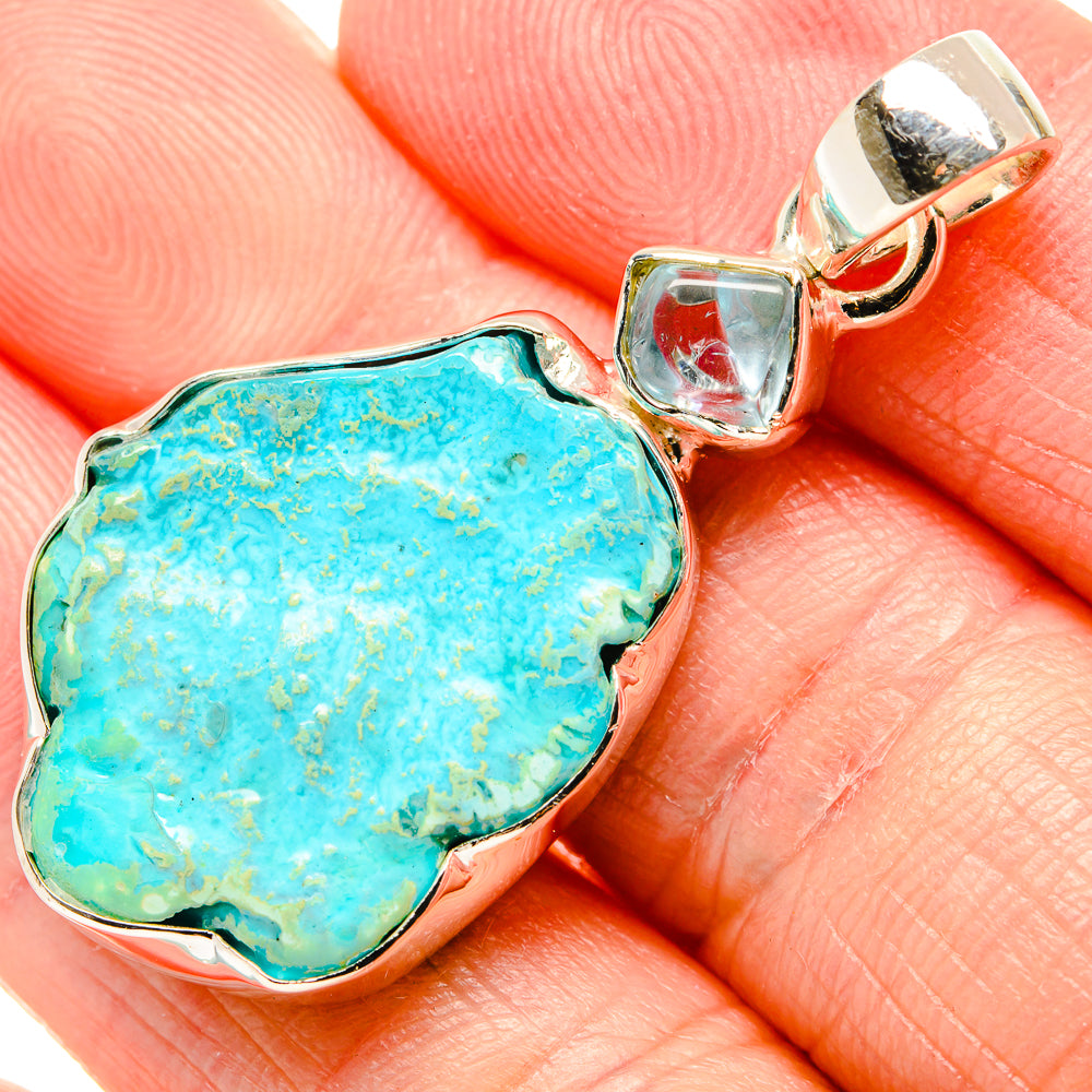 Larimar, Aquamarine Pendants handcrafted by Anasilvercos - PD36190