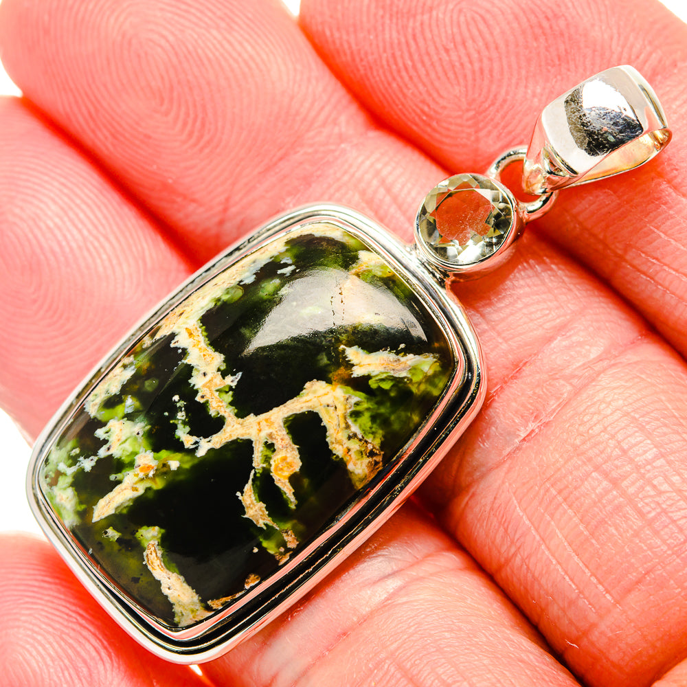 Rainforest Opal, Green Amethyst Pendants handcrafted by Anasilvercos - PD36201
