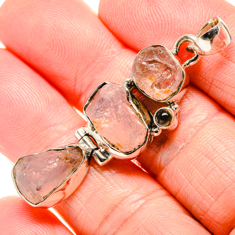Rose Quartz Pendants handcrafted by Anasilvercos - PD36207