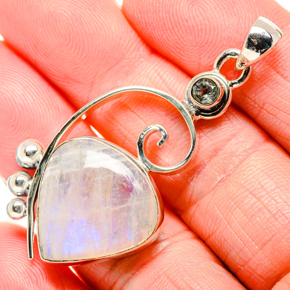 Rainbow Moonstone Pendants handcrafted by Anasilvercos - PD36209