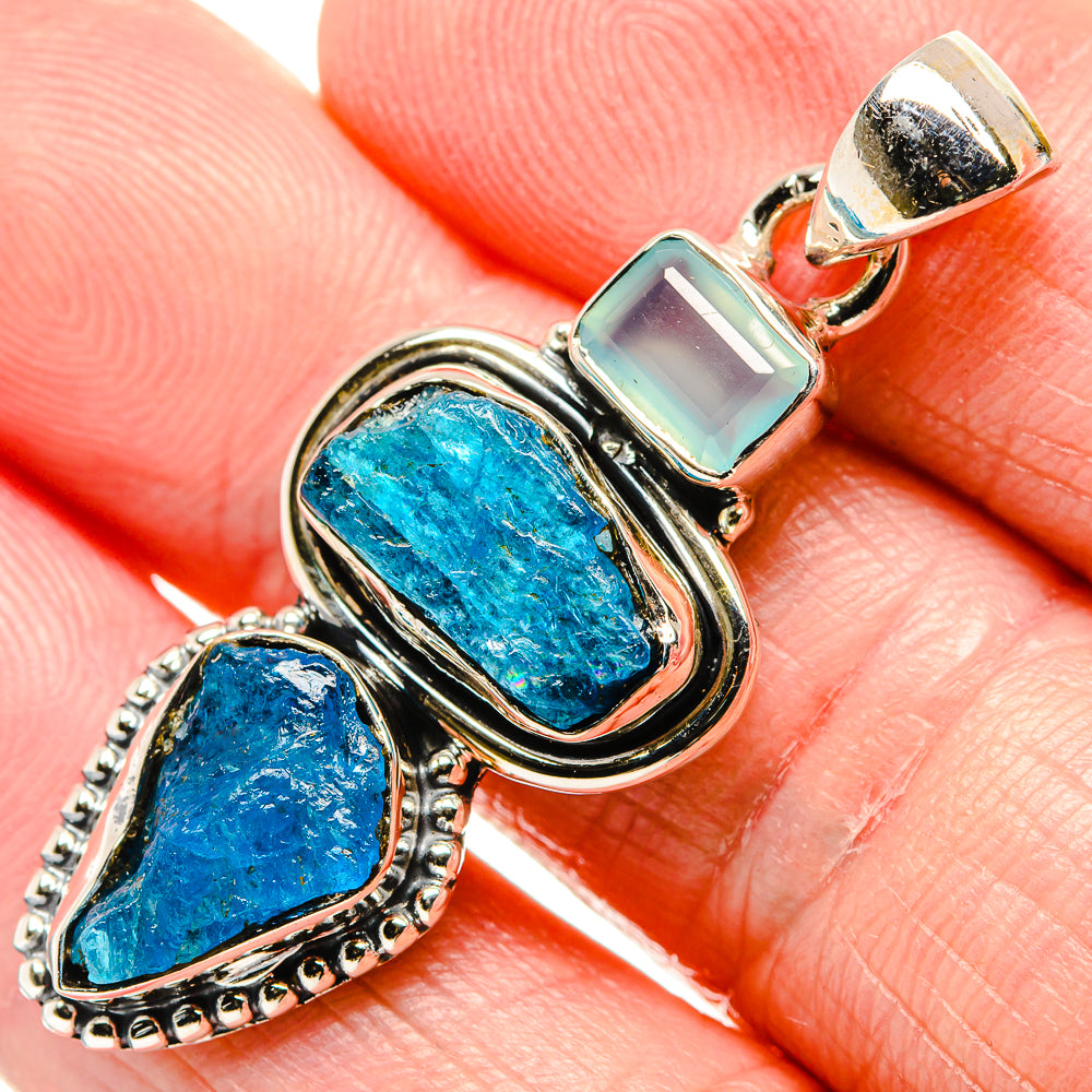Apatite, Aqua Chalcedony Pendants handcrafted by Anasilvercos - PD36227