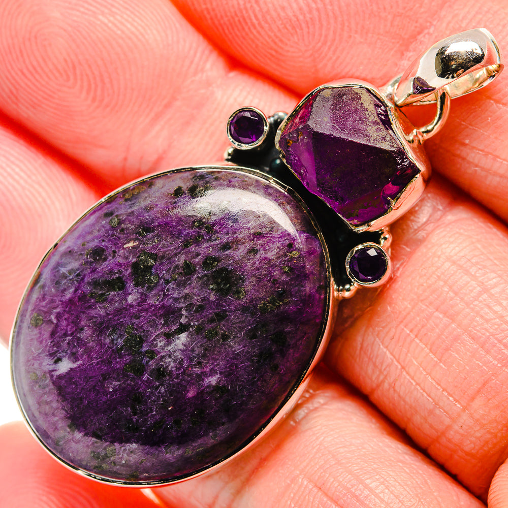 Charoite, Amethyst Pendants handcrafted by Anasilvercos - PD36258