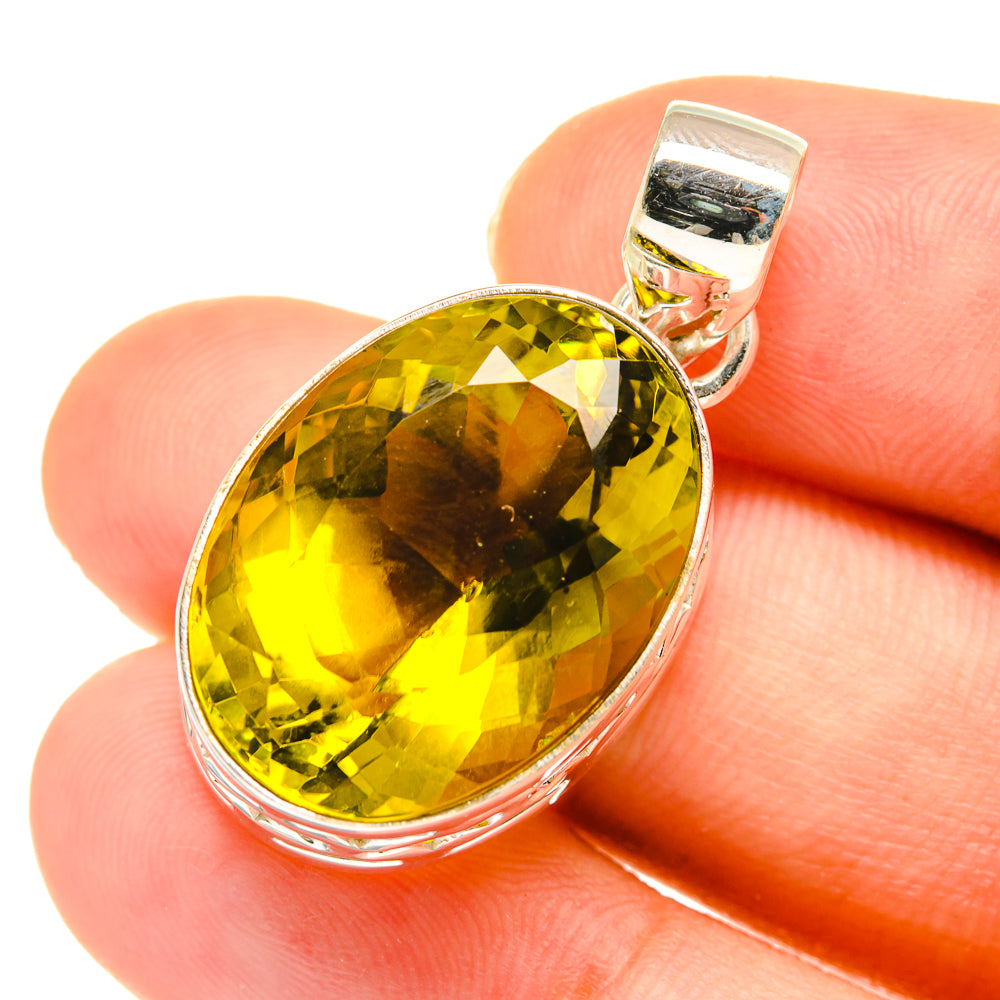 Olive Quartz Pendants handcrafted by Anasilvercos - PD3629