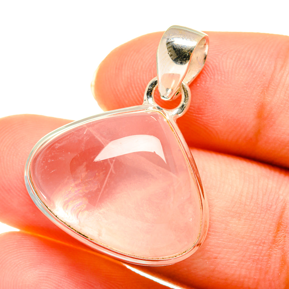 Rose Quartz Pendants handcrafted by Anasilvercos - PD3634