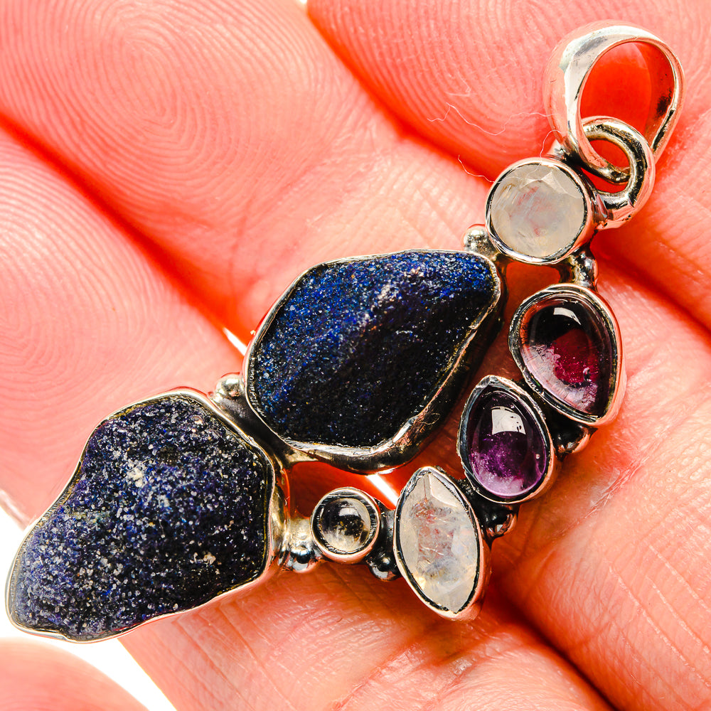 Lapis Lazuli, Rainbow Moonstone, Amethyst Pendants handcrafted by Anasilvercos - PD36402