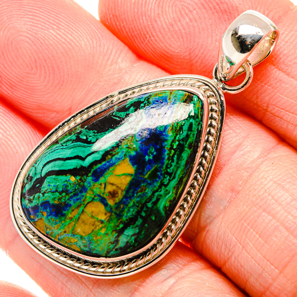 Azurite In Malachite Pendants handcrafted by Anasilvercos - PD36403
