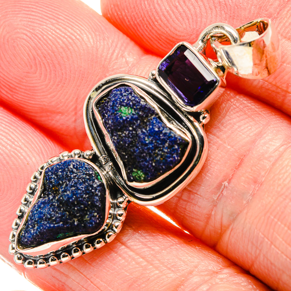 Azurite, Tanzanite Pendants handcrafted by Anasilvercos - PD36404