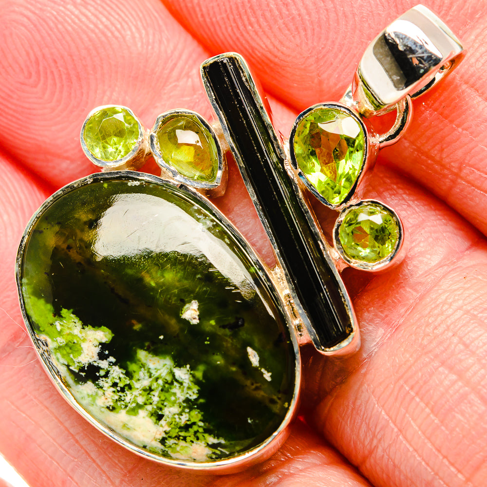 Rainforest Opal, Green Tourmaline, Peridot Pendants handcrafted by Anasilvercos - PD36409