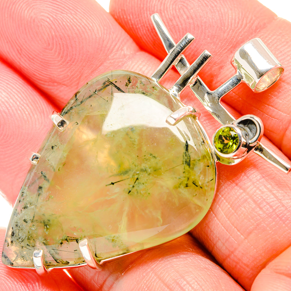 Prehnite, Peridot, Rainbow Moonstone Pendants handcrafted by Anasilvercos - PD36421