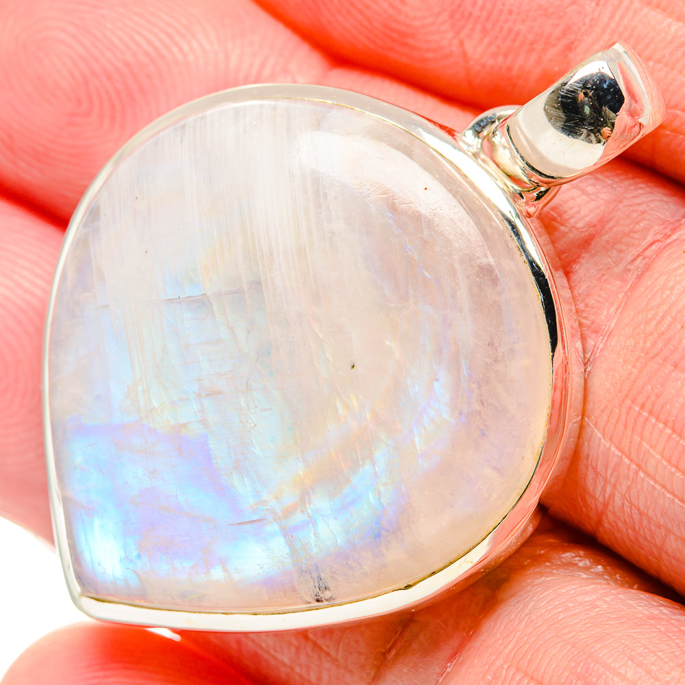 Rainbow Moonstone Pendants handcrafted by Anasilvercos - PD36427
