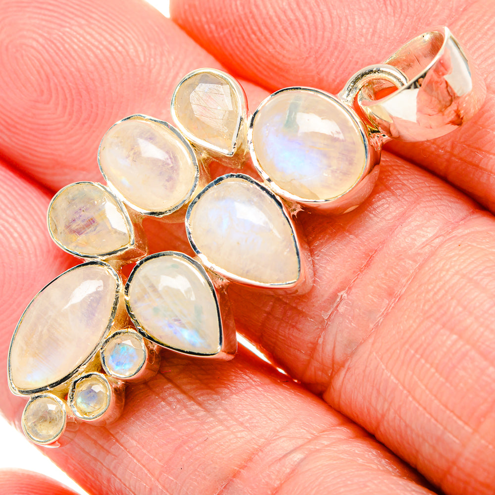 Rainbow Moonstone Pendants handcrafted by Anasilvercos - PD36432