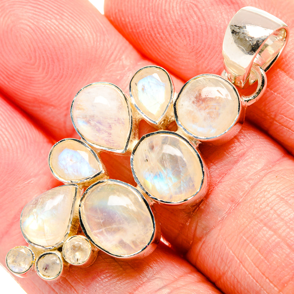 Rainbow Moonstone Pendants handcrafted by Anasilvercos - PD36440