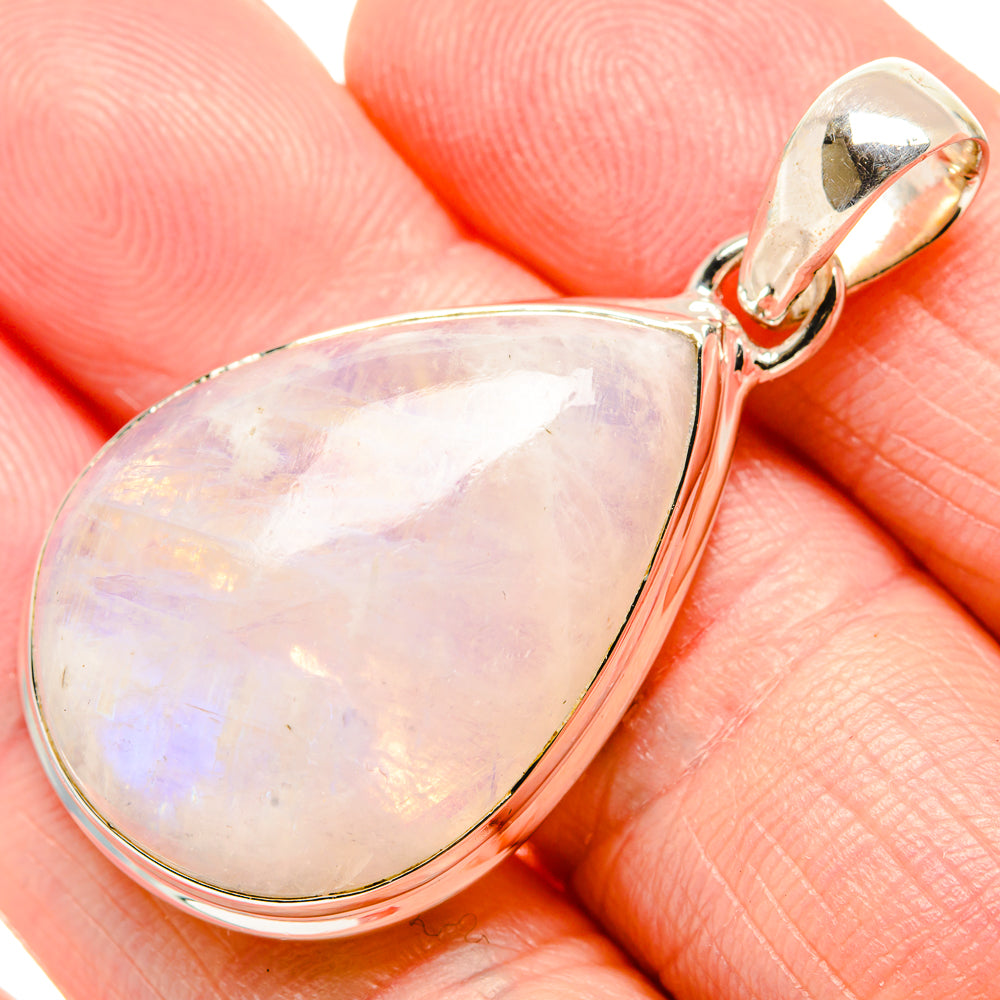 Rainbow Moonstone Pendants handcrafted by Anasilvercos - PD36450