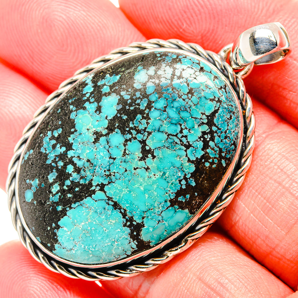 Tibetan Turquoise Pendants handcrafted by Anasilvercos - PD36452