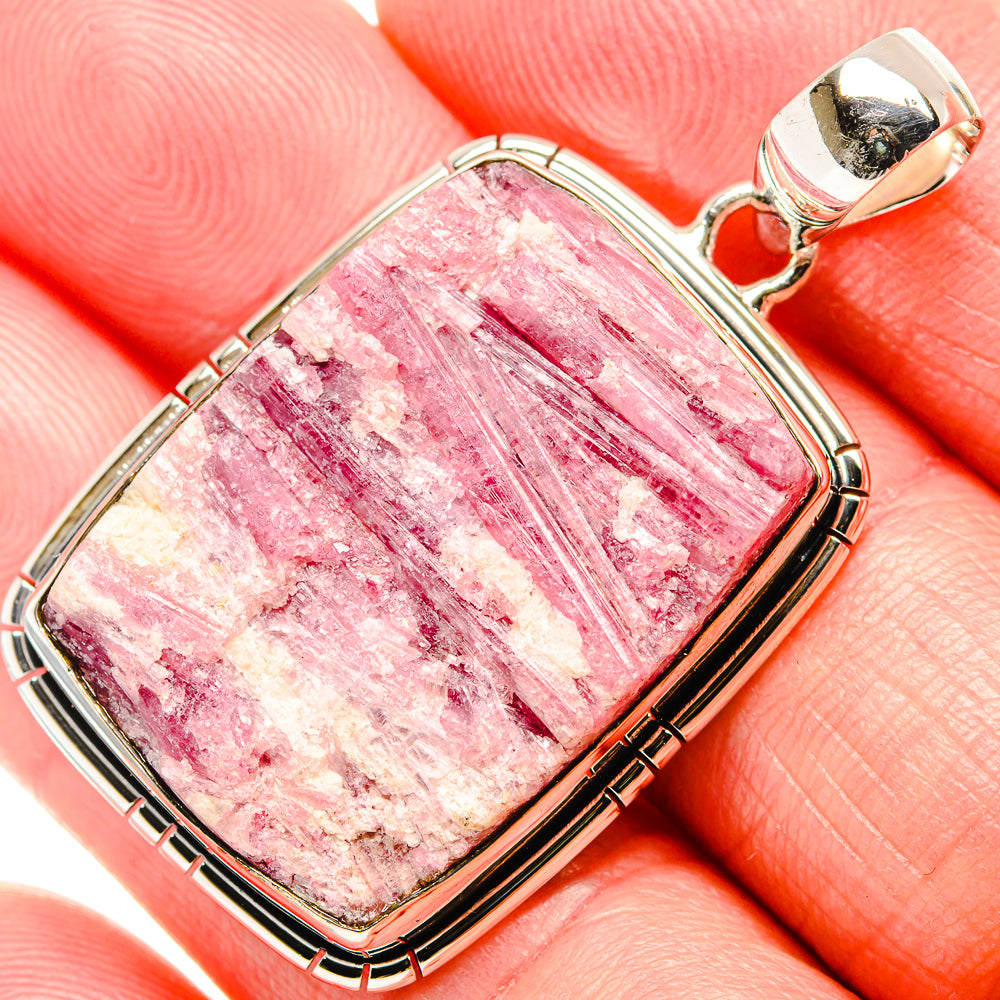 Pink Tourmaline In Quartz Pendants handcrafted by Anasilvercos - PD36467