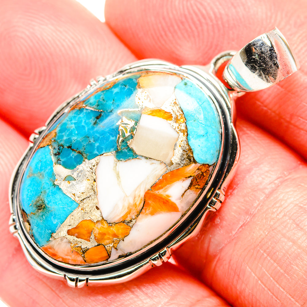 Spiny Oyster Turquoise Pendants handcrafted by Anasilvercos - PD36487