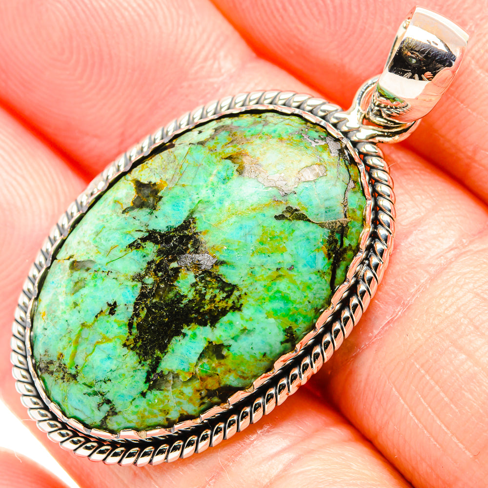 African Turquoise Jasper Pendants handcrafted by Anasilvercos - PD36498