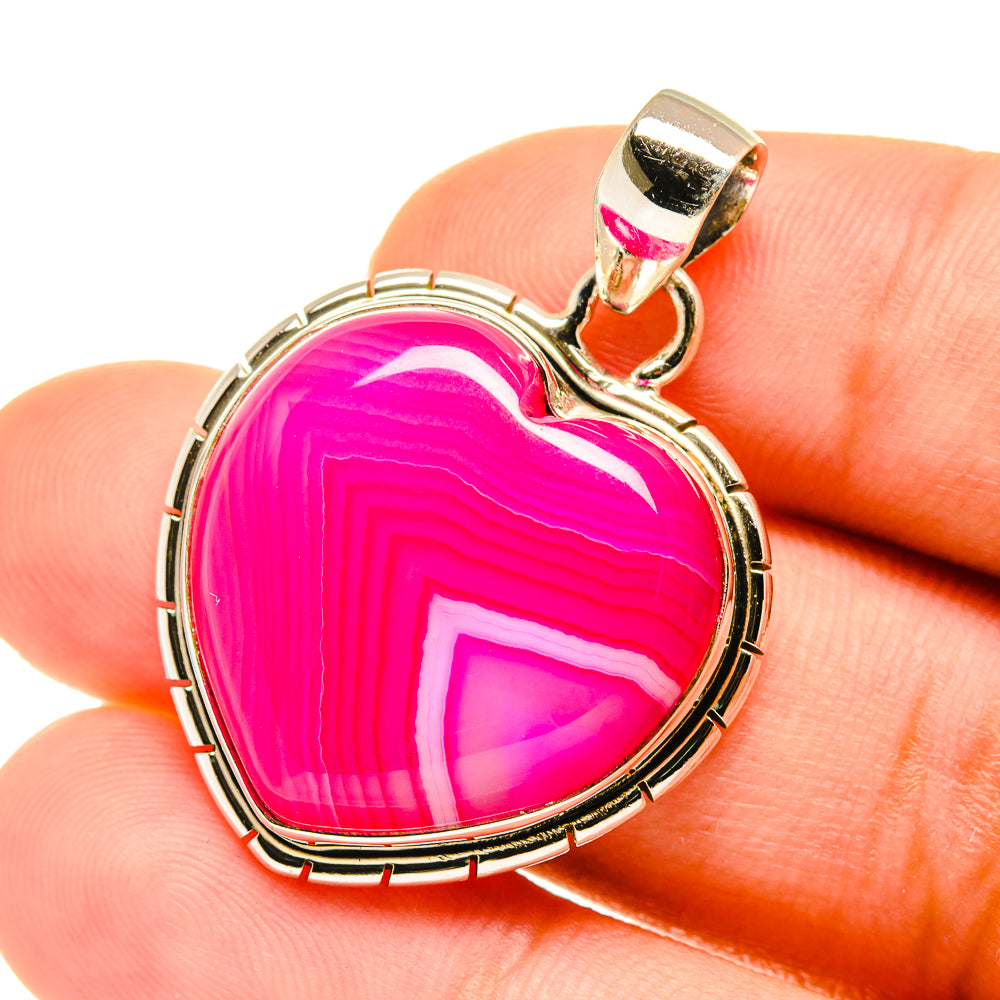 Pink Botswana Agate Pendants handcrafted by Anasilvercos - PD3650