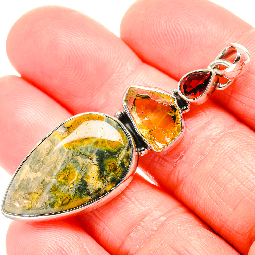 Rainforest Jasper Pendants handcrafted by Anasilvercos - PD36506