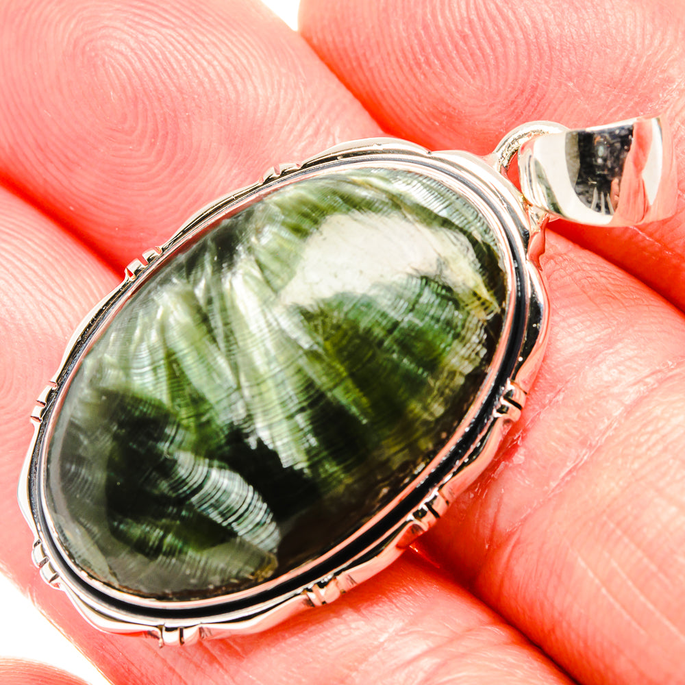Seraphinite Pendants handcrafted by Anasilvercos - PD36517