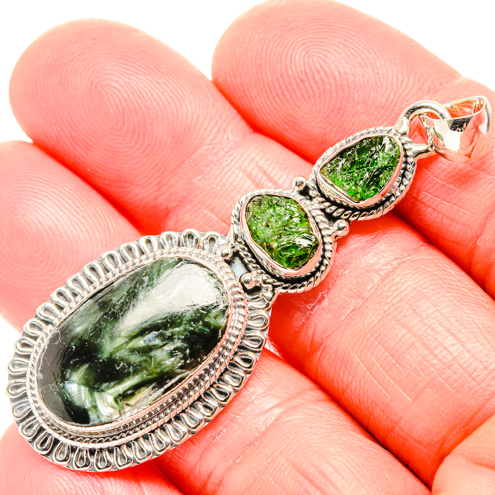 Seraphinite Pendants handcrafted by Anasilvercos - PD36521