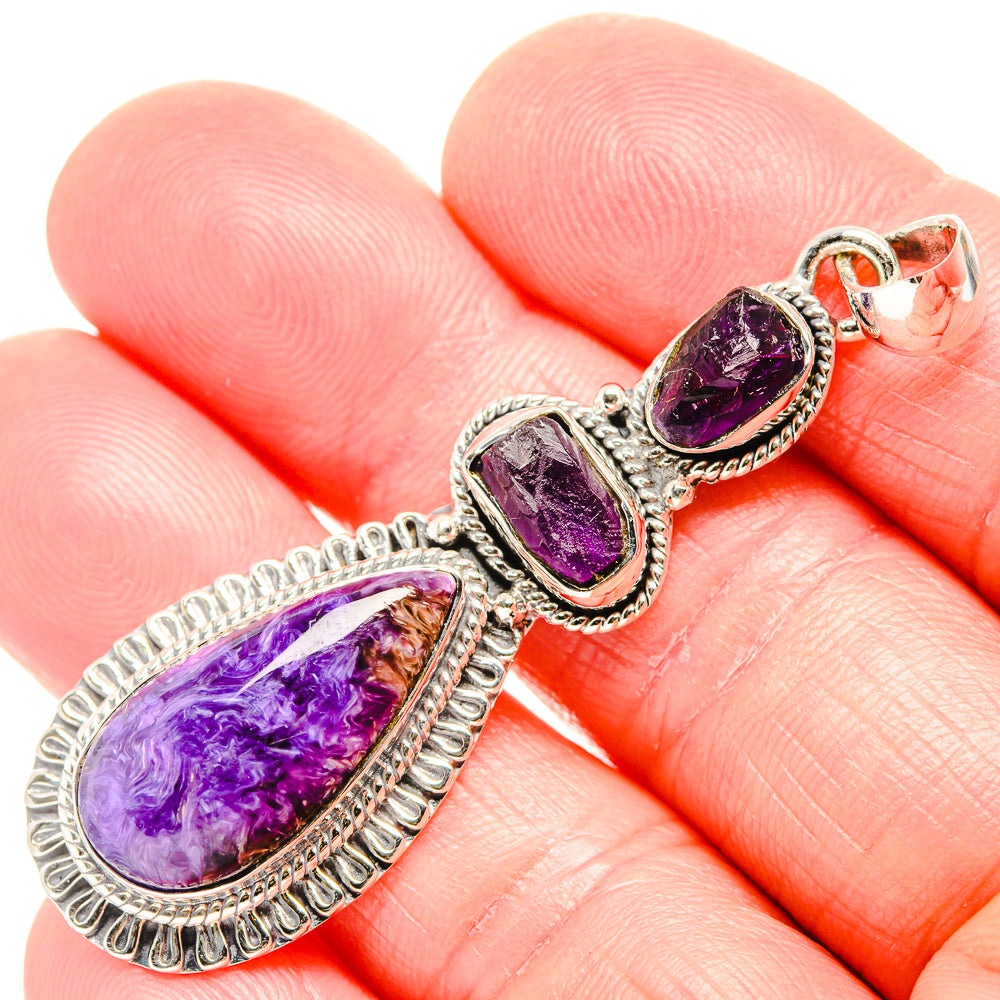 Charoite Pendants handcrafted by Anasilvercos - PD36525
