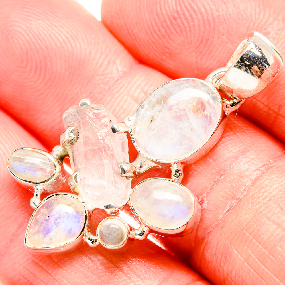 Rainbow Moonstone Pendants handcrafted by Anasilvercos - PD36543