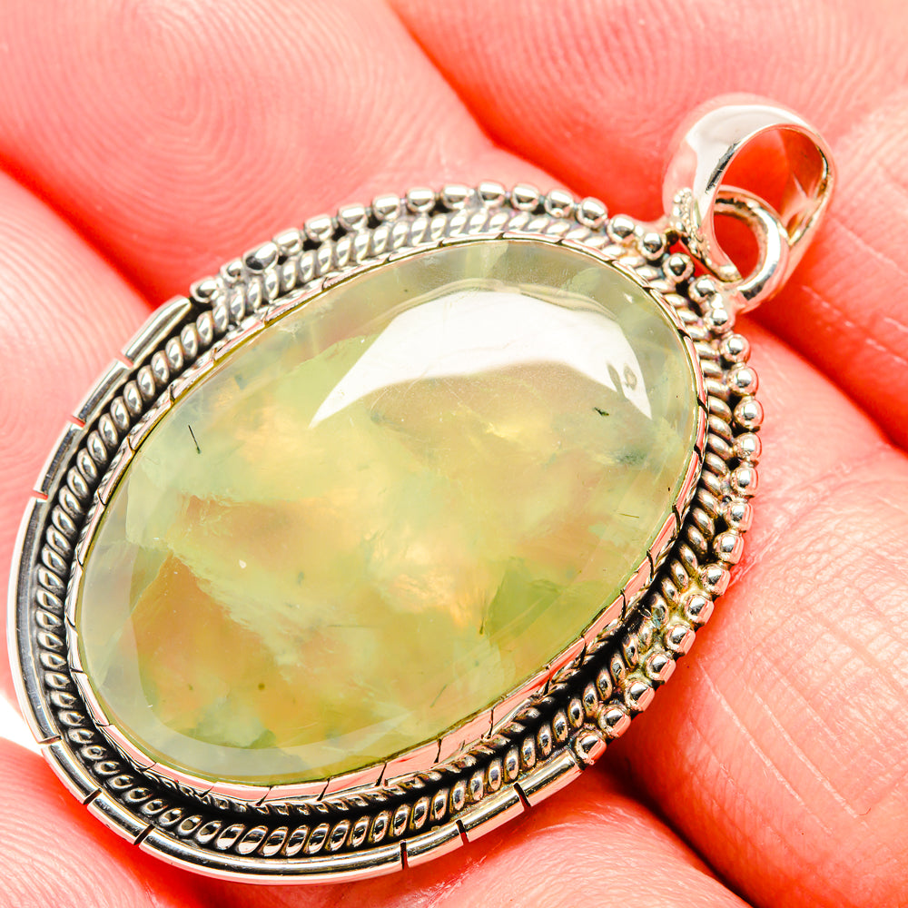 Prehnite Pendants handcrafted by Anasilvercos - PD36544