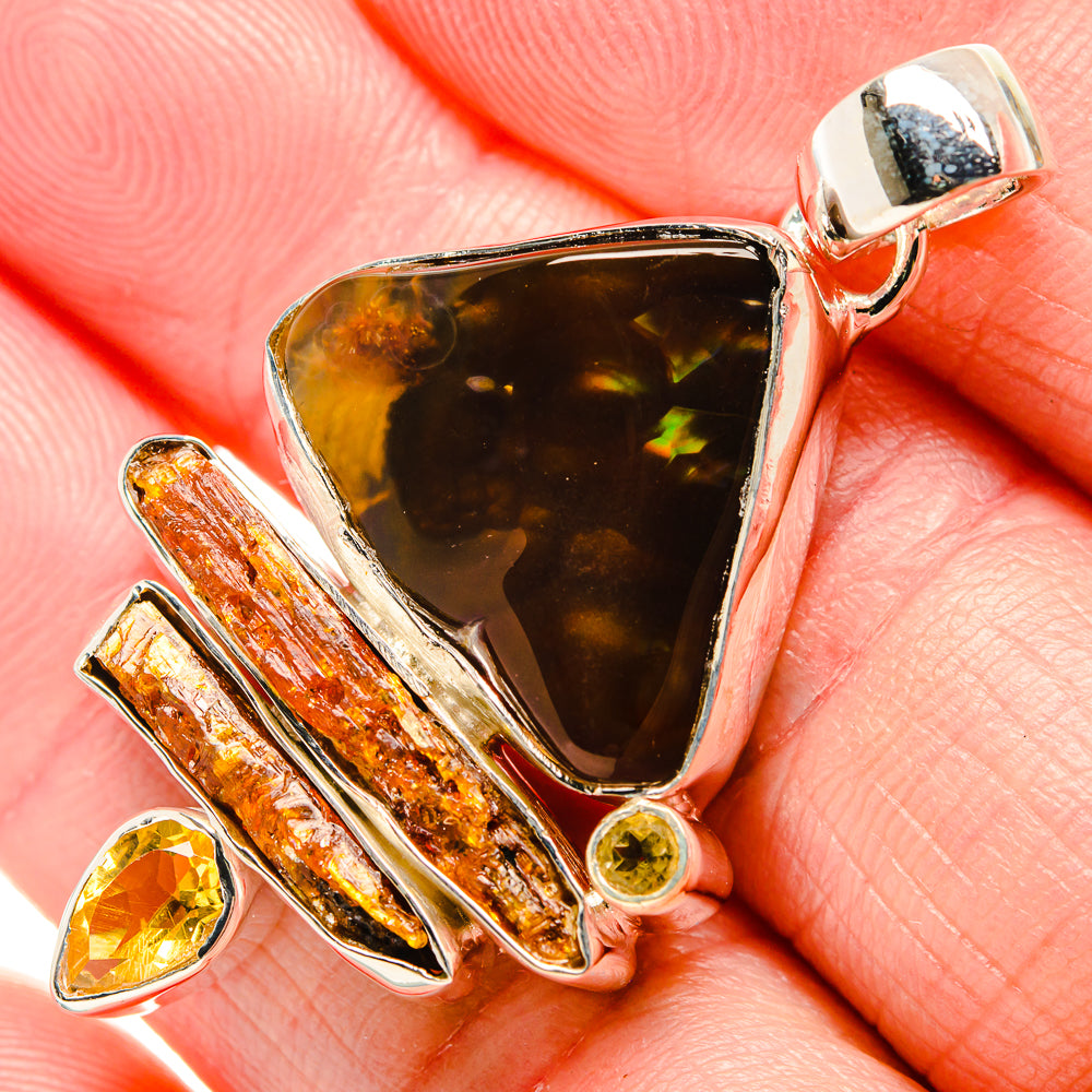 Mexican Fire Agate Pendants handcrafted by Anasilvercos - PD36573