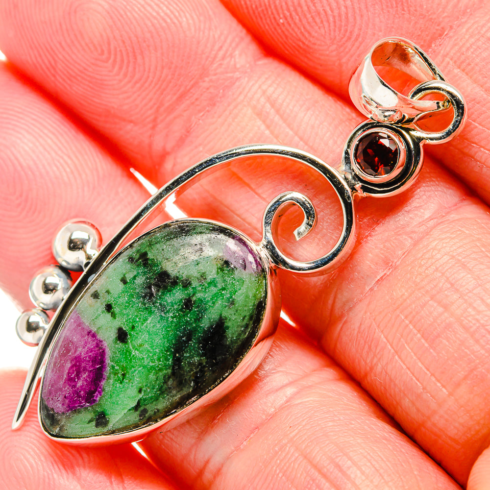 Ruby Zoisite Pendants handcrafted by Anasilvercos - PD36592