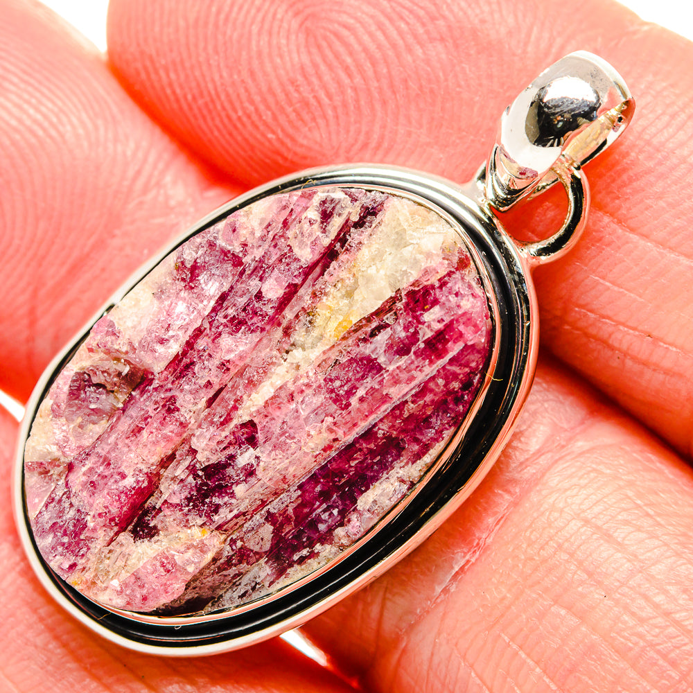 Pink Tourmaline In Quartz Pendants handcrafted by Anasilvercos - PD36595