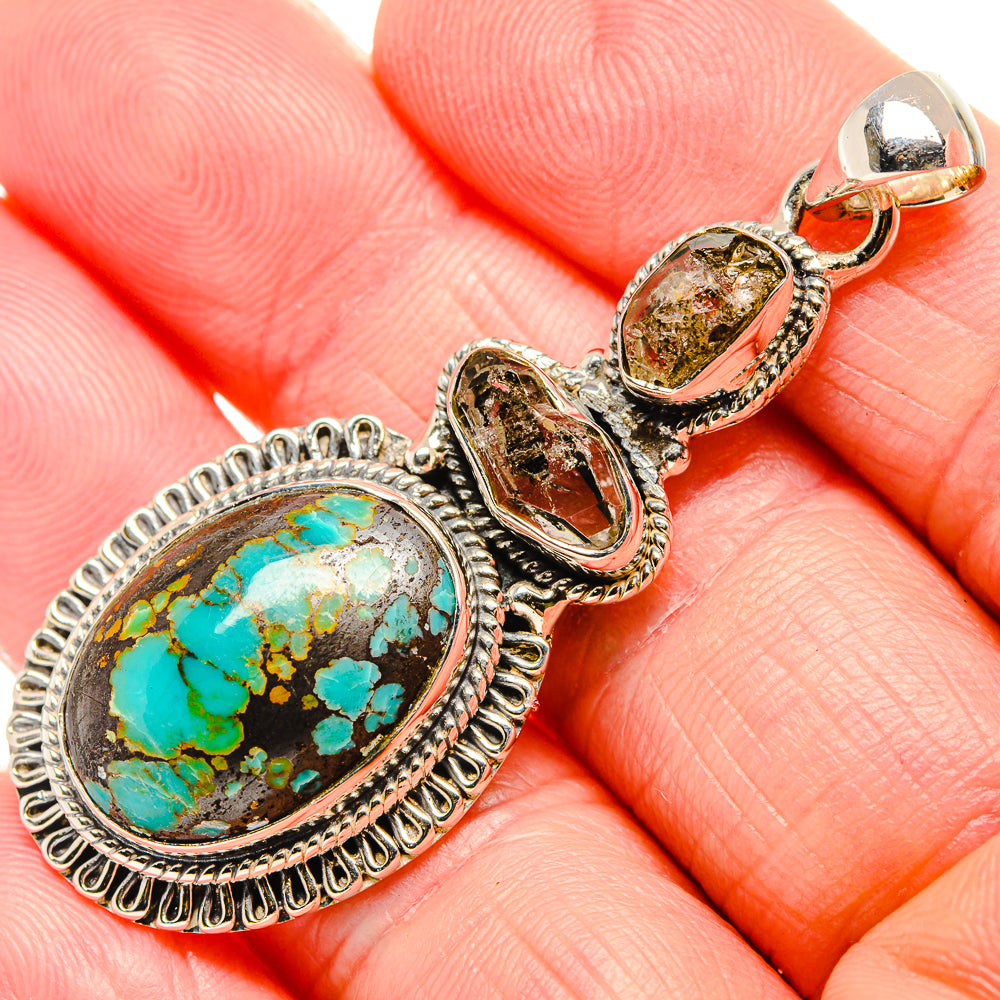 Tibetan Turquoise Pendants handcrafted by Anasilvercos - PD36600
