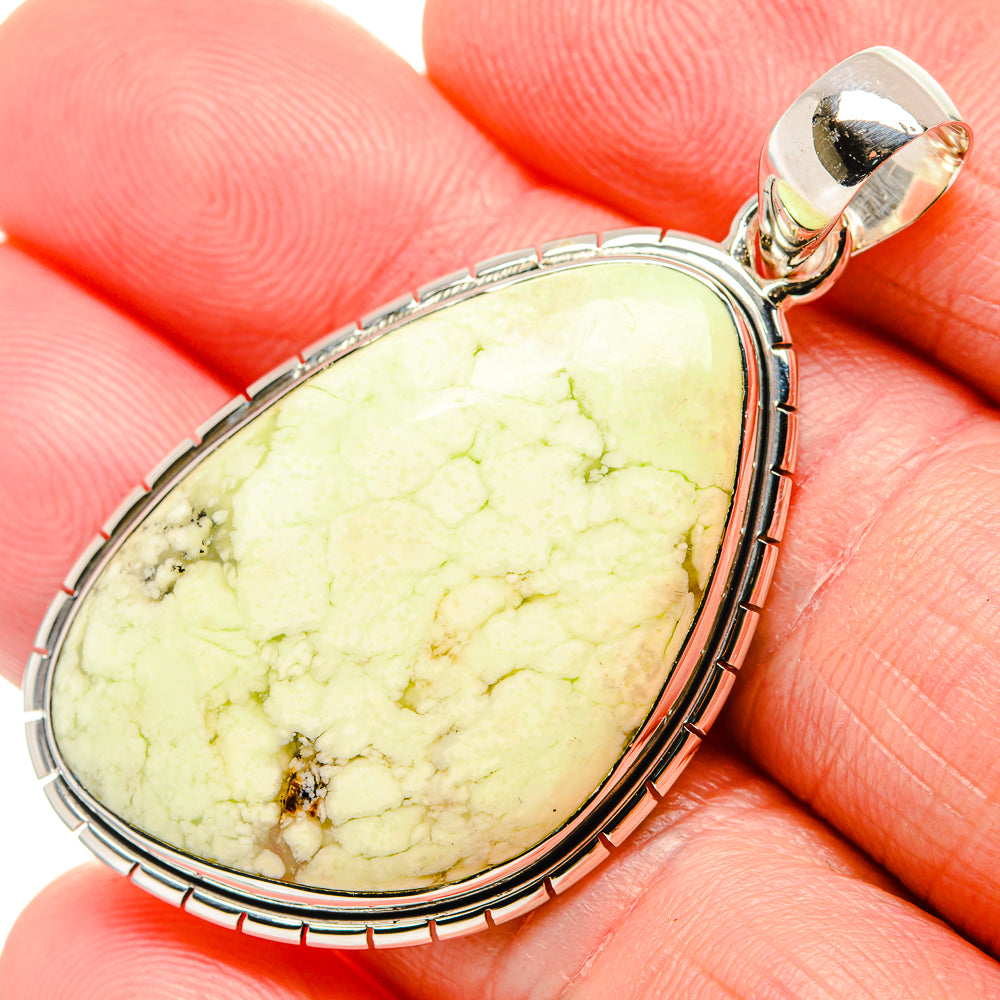 Lemon Chrysoprase Pendants handcrafted by Anasilvercos - PD36614