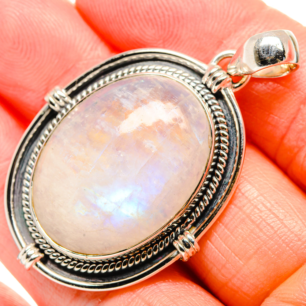 Rainbow Moonstone Pendants handcrafted by Anasilvercos - PD36615